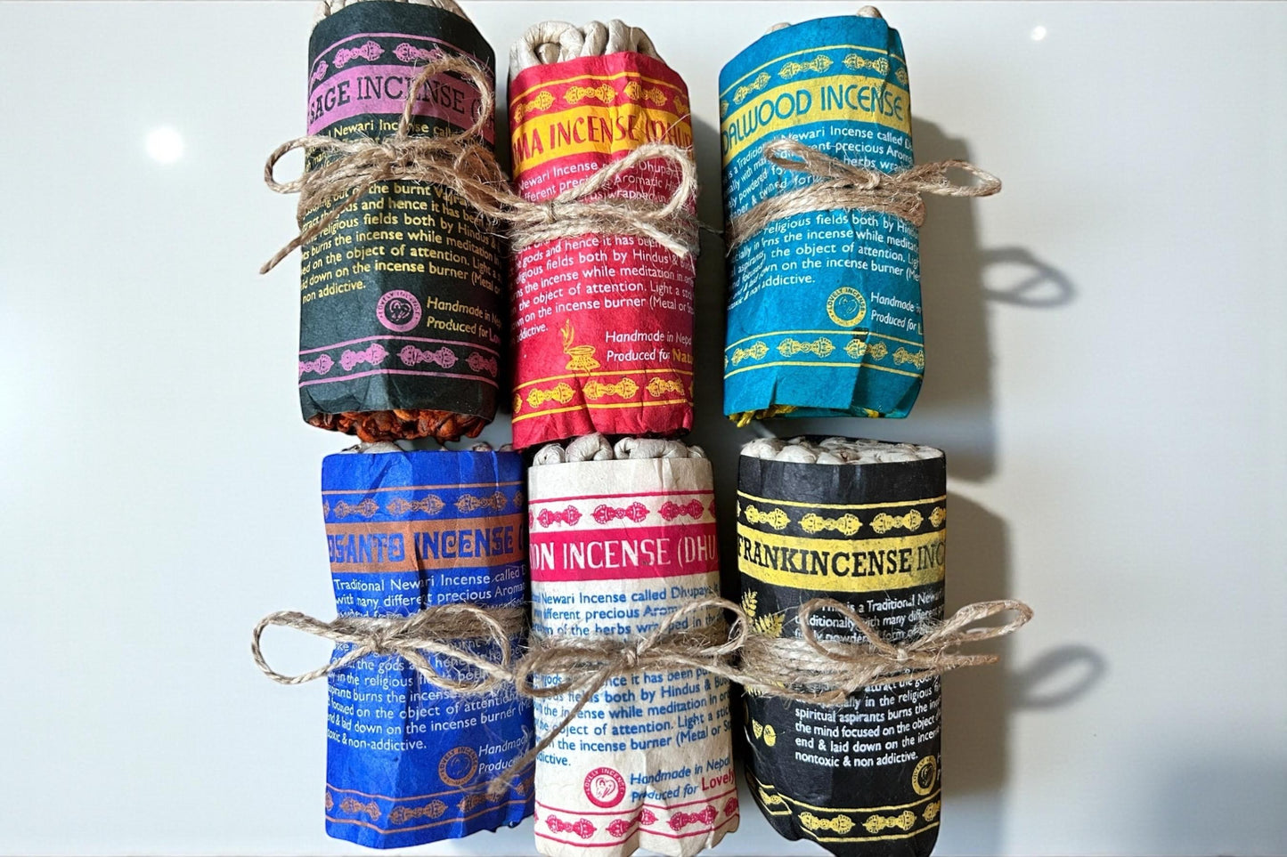 Vajra Räucherschnüre aus Nepal | Dhupaya Rope Incense | Natürlich + Handgemacht | Verschiedene Sorten | Meditation, Reinigung & Achtsamkeit