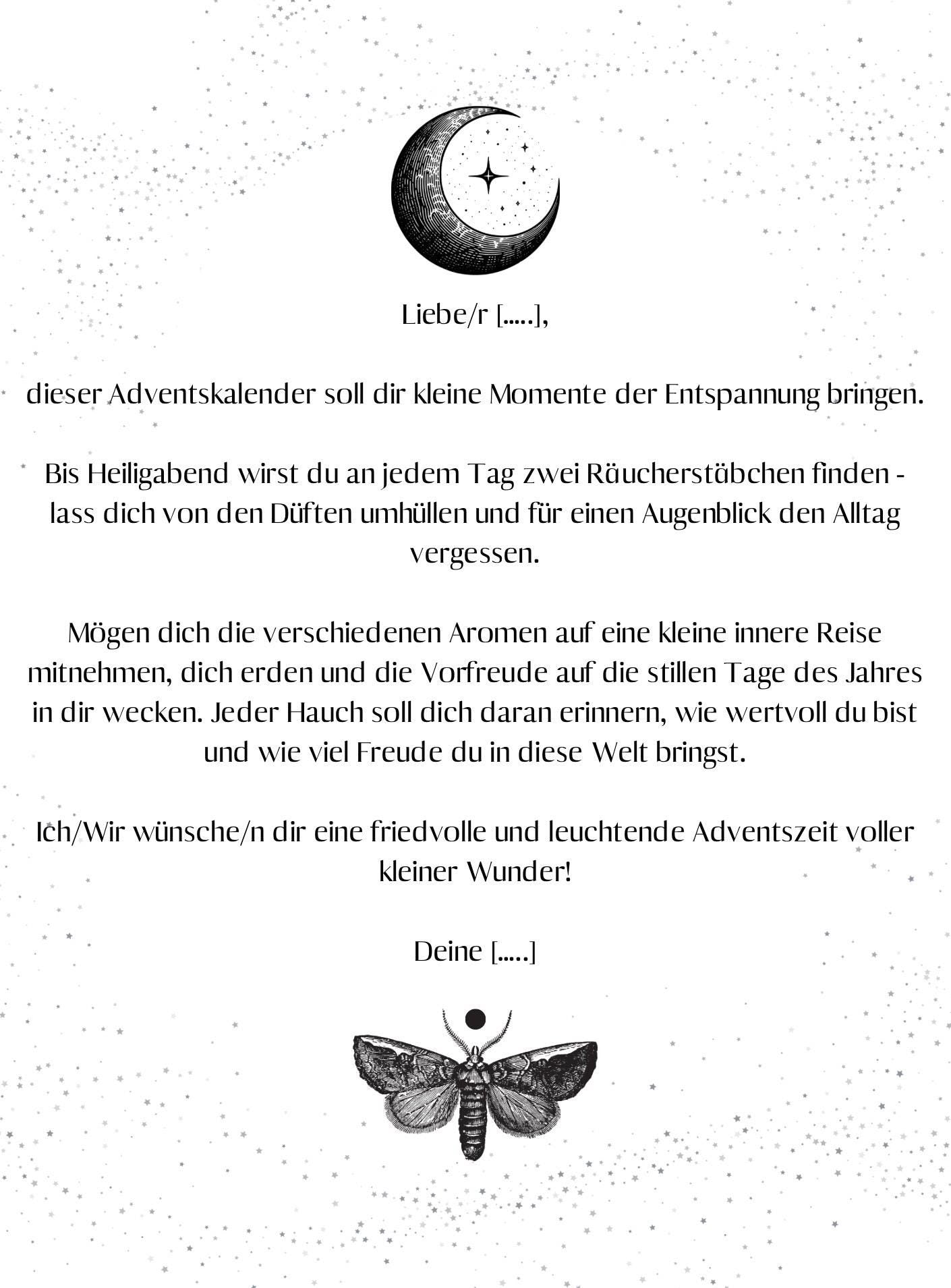 Räucherstäbchen Adventskalender