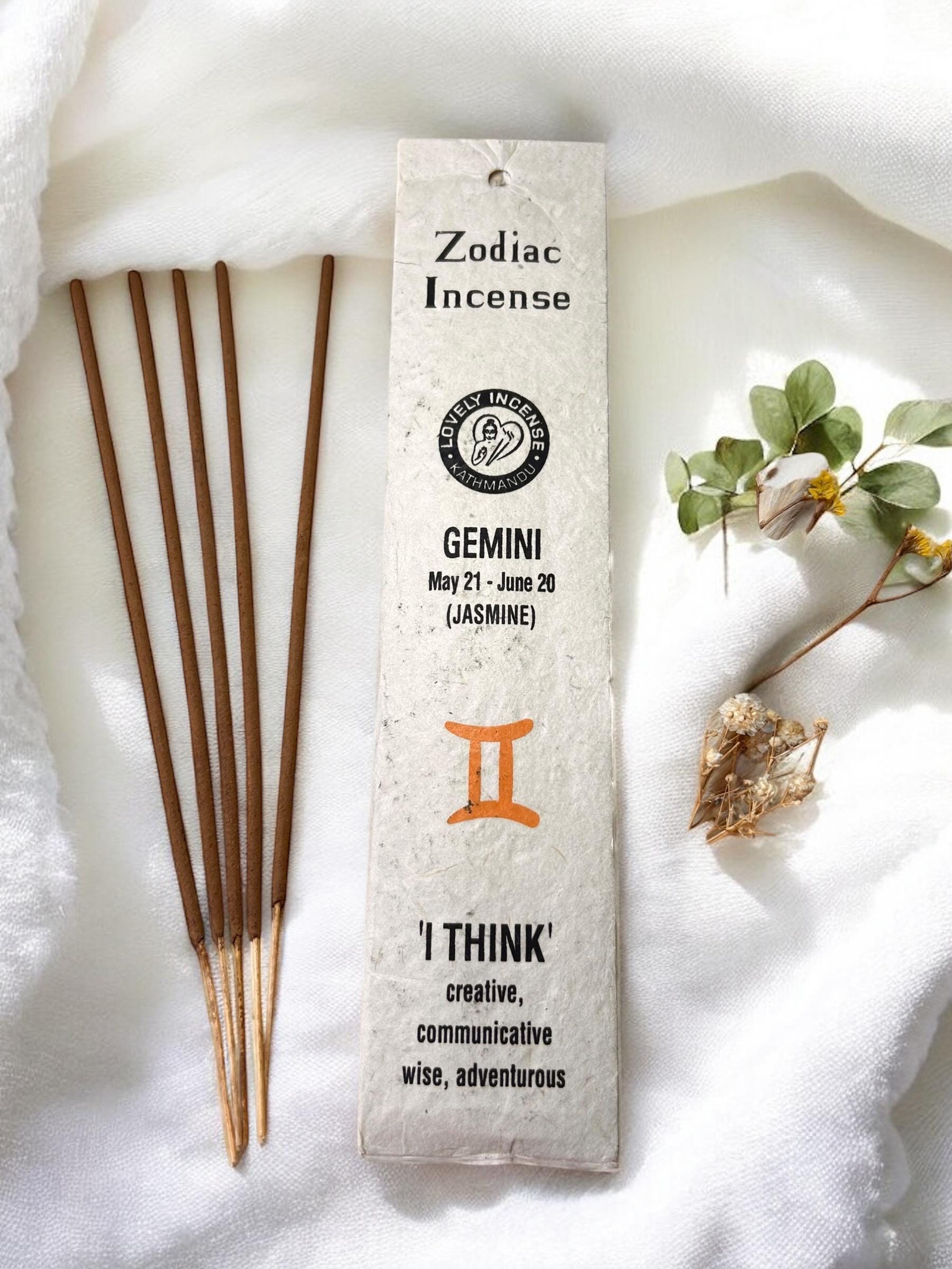 Sternzeichen Zwilling Räucherstäbchen | Jasmin | 100 % natürlich, handgemacht + fair | aus Nepal | für Yoga Meditation | Geburtstagsgeschenk