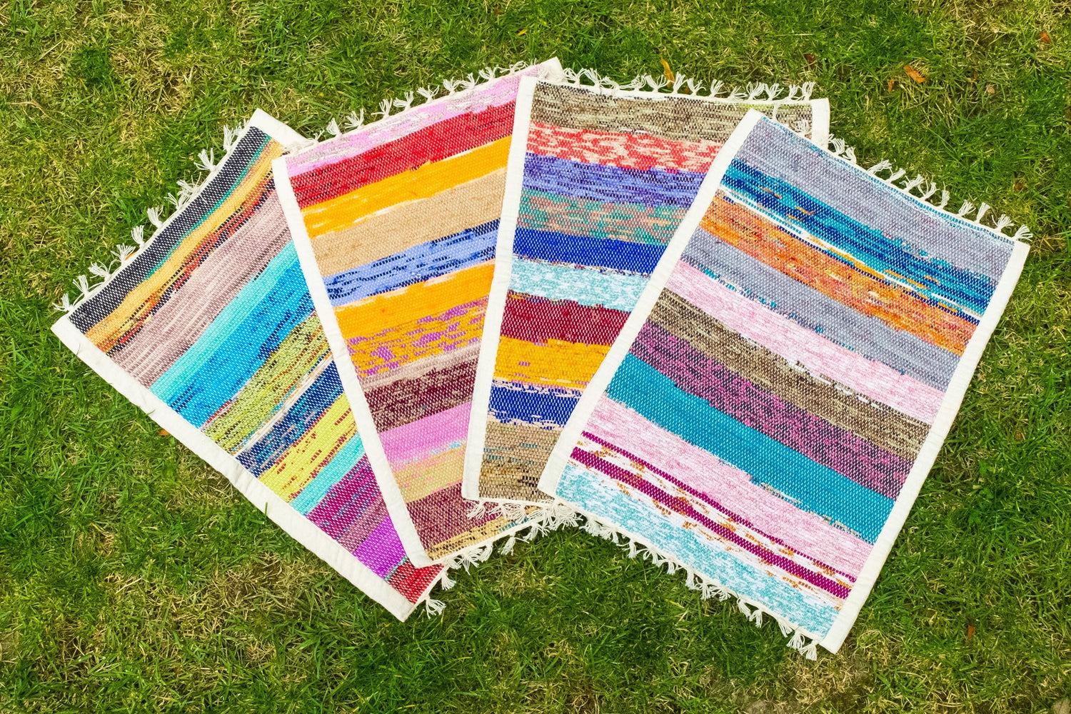 Buntes Tischset Handgewebt