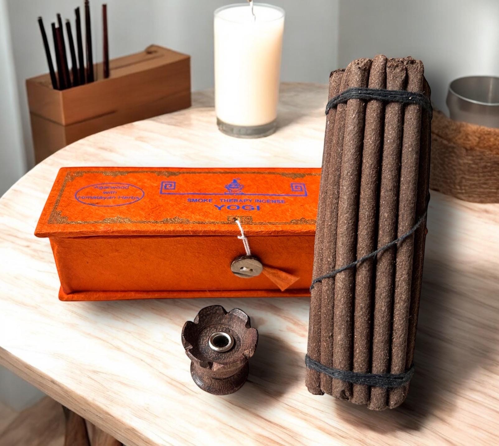 Yogi + Yogini Räucherstäbchen | Dhoop Sticks mit Stäbchenhalter