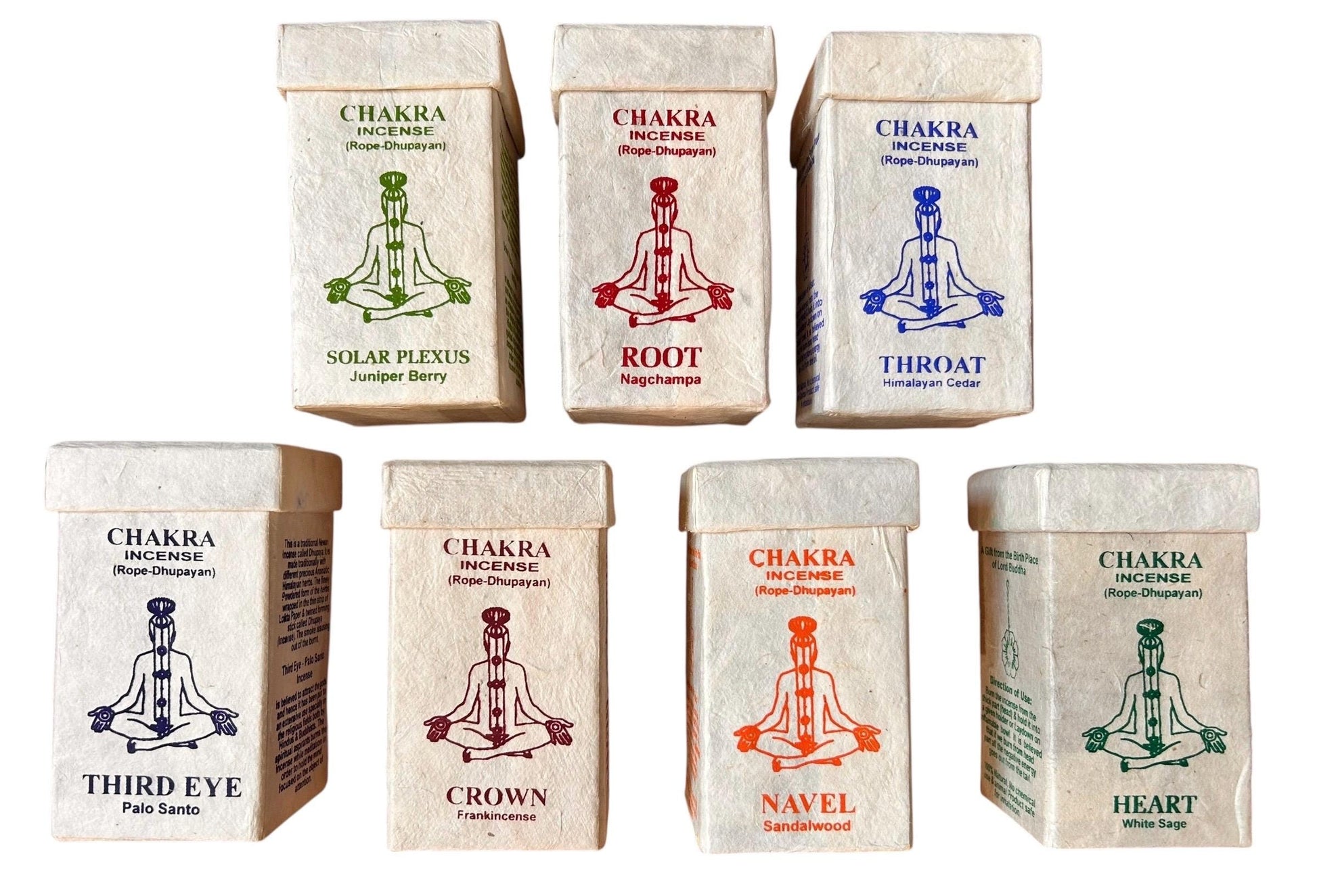 Räucherschnüre Set - Chakra - 7 Sorten + Keramikhalter