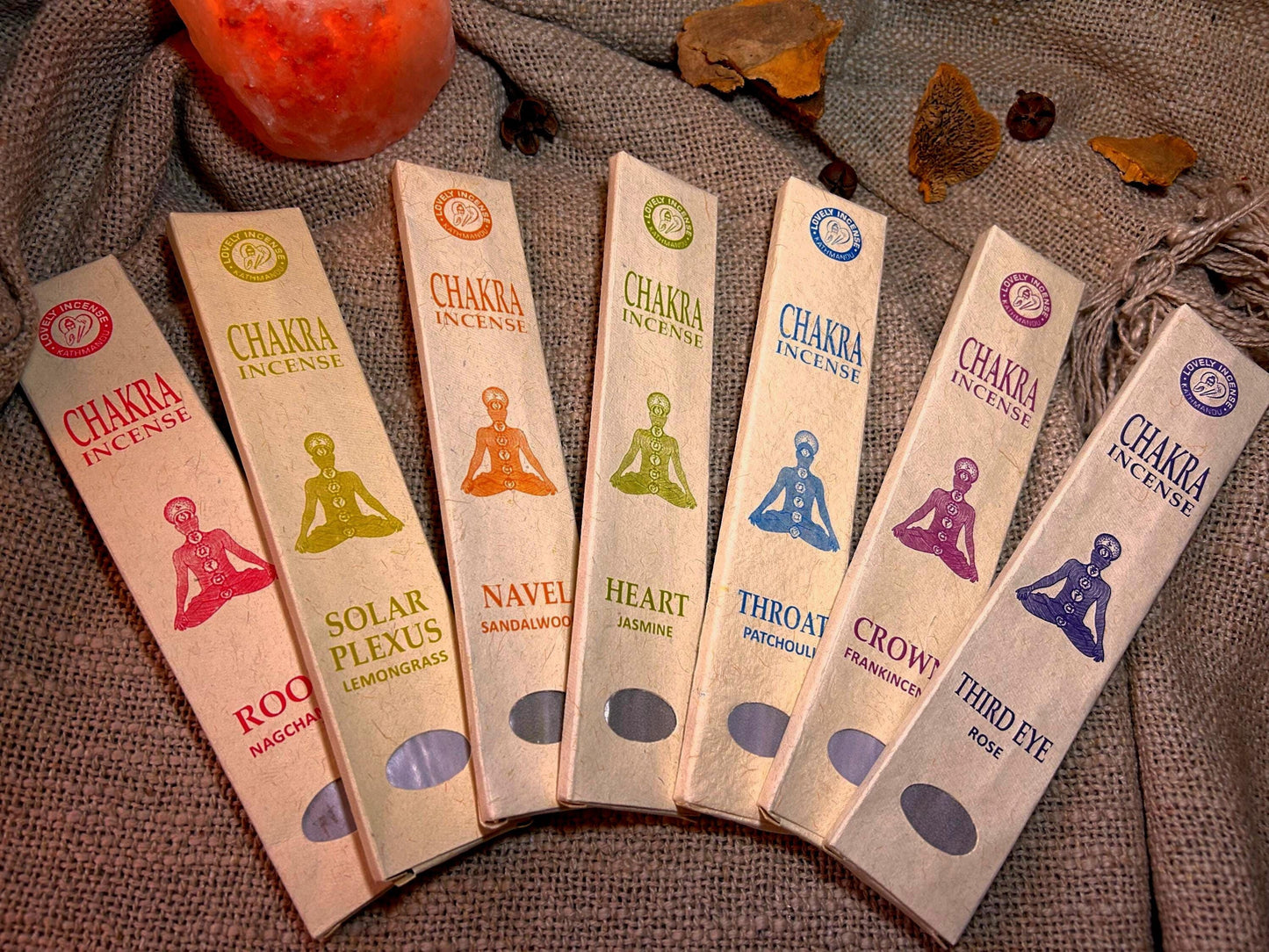 Chakra Räucherstäbchen Set – 7 Sorten für Yoga, Meditation & Energiezentren