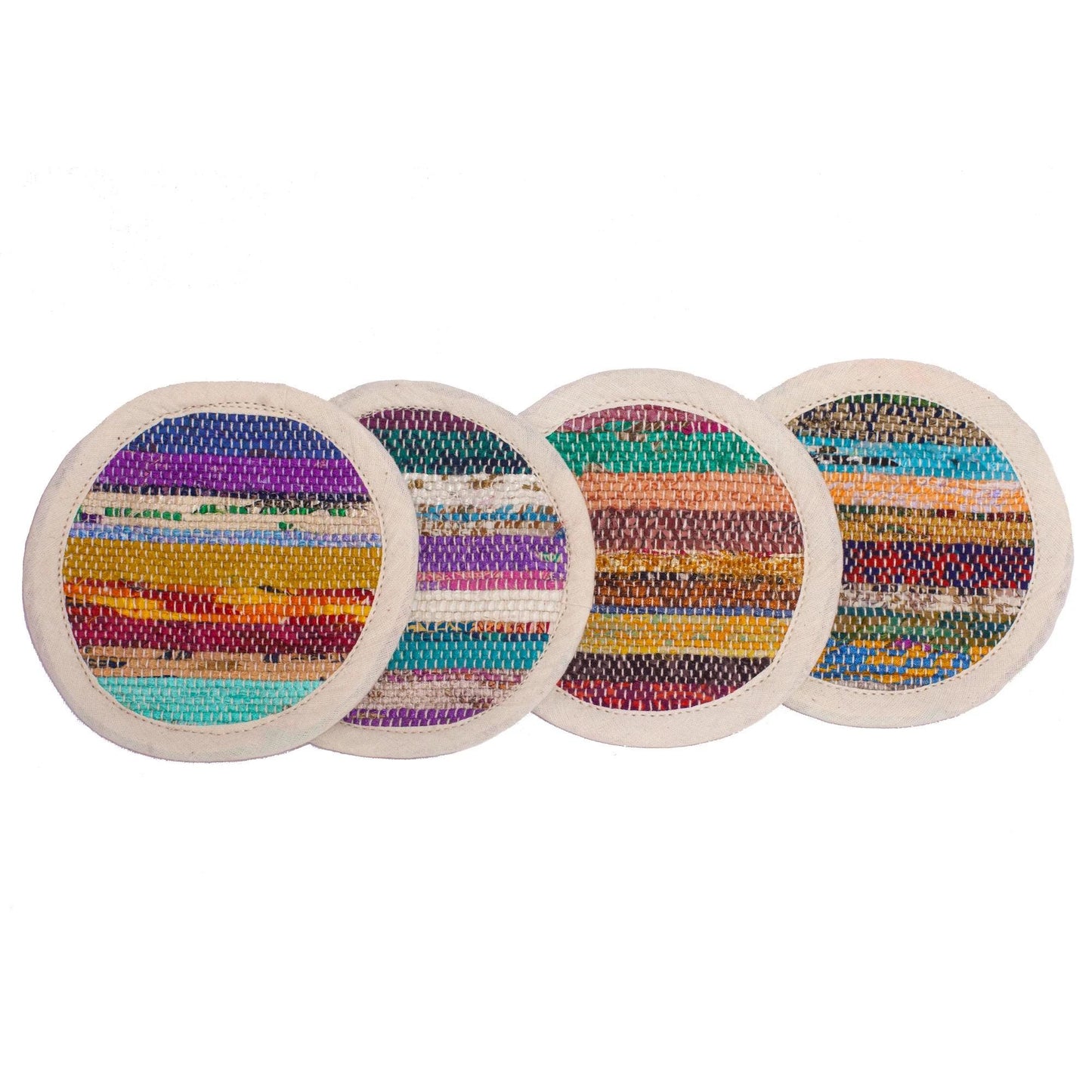 Bunte Untersetzer Sari | Upcycling