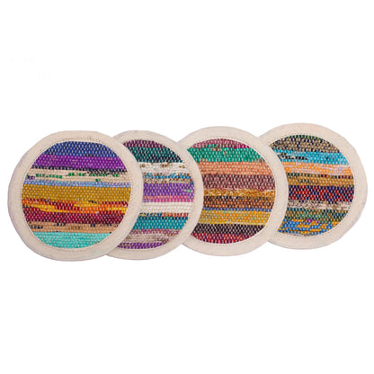 Bunte Untersetzer Sari | Upcycling