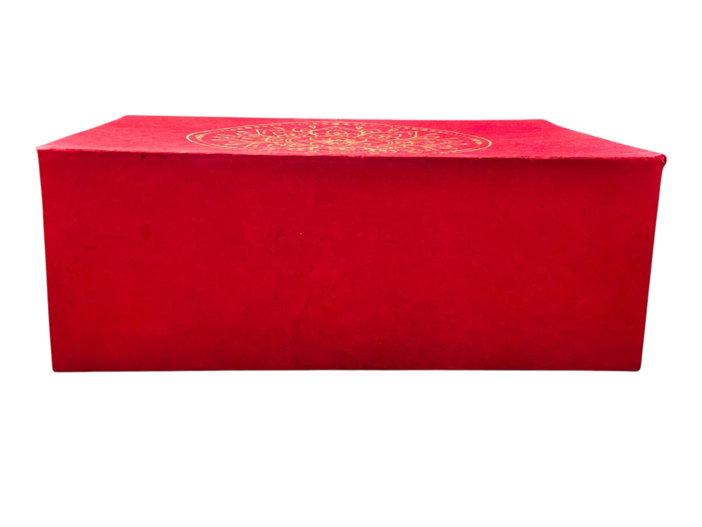 Handgemachte Geschenkbox aus Loktapapier – Rot mit goldenem Mandala | Nachhaltige Aufbewahrungsbox aus Nepal | Boho Geschenkverpackung