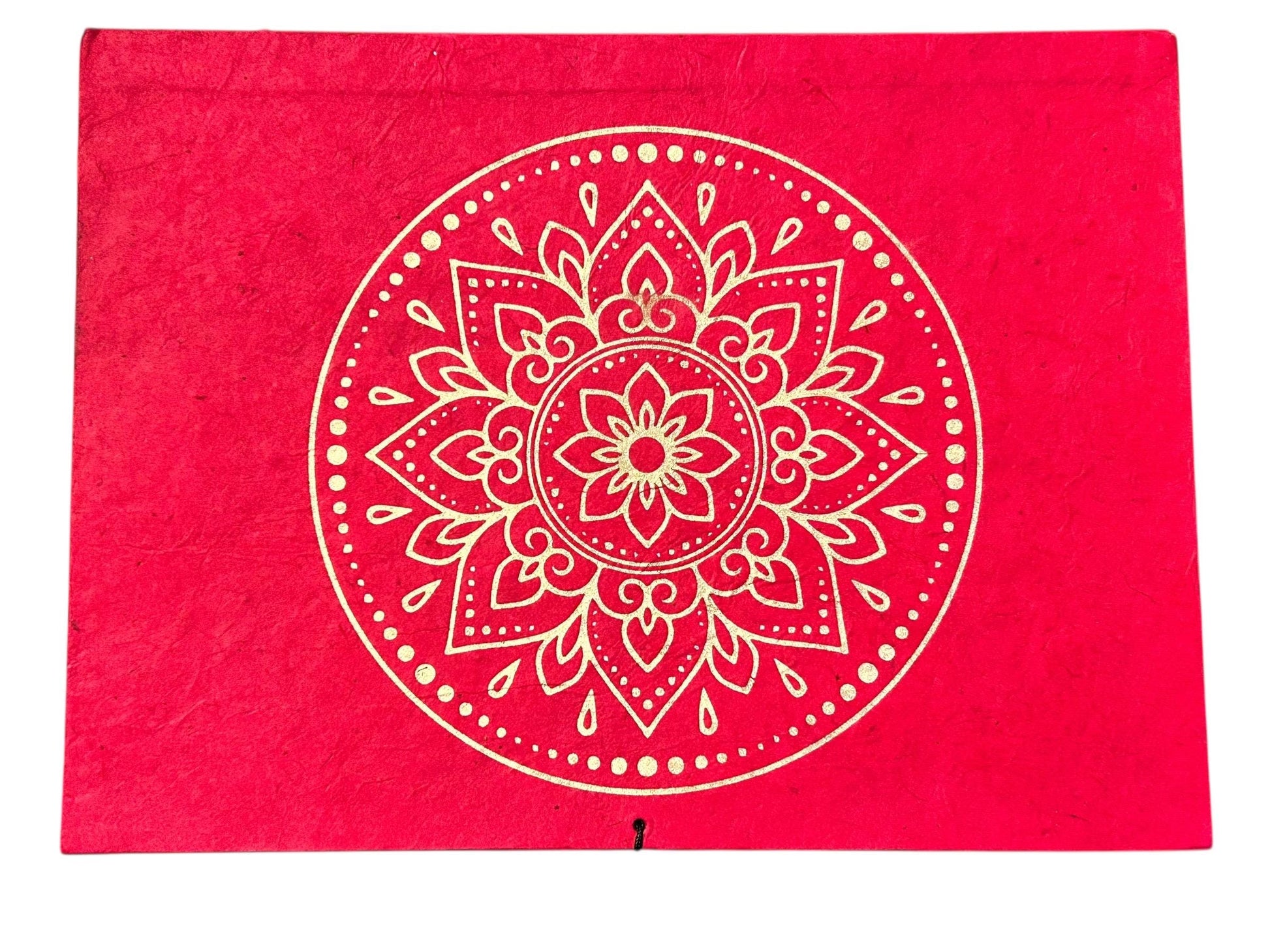 Handgemachte Geschenkbox aus Loktapapier – Rot mit goldenem Mandala | Nachhaltige Aufbewahrungsbox aus Nepal | Boho Geschenkverpackung