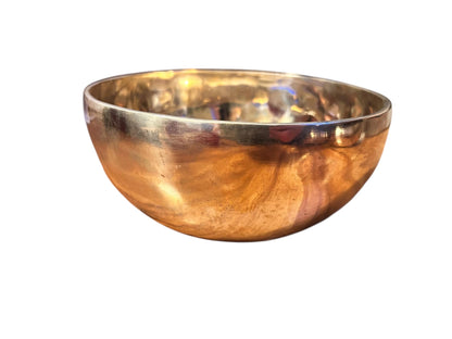 Handgefertigte Klangschale aus Nepal – Glatte Bronze Singing Bowl | Meditationsschale mit Kissen & Klöppel | Yoga, Meditation Sound Healing