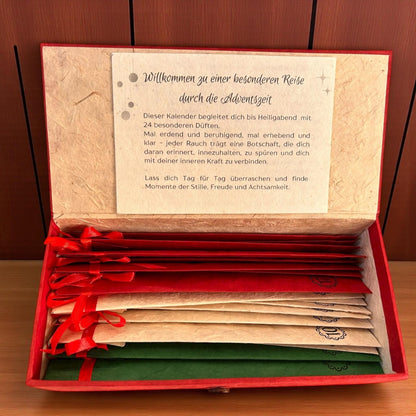 Räucherstäbchen Adventskalender – 24 handgemachte Düfte | Incense Advent Calendar | Achtsamkeit, Meditation, Geschenkidee für Weihnachten