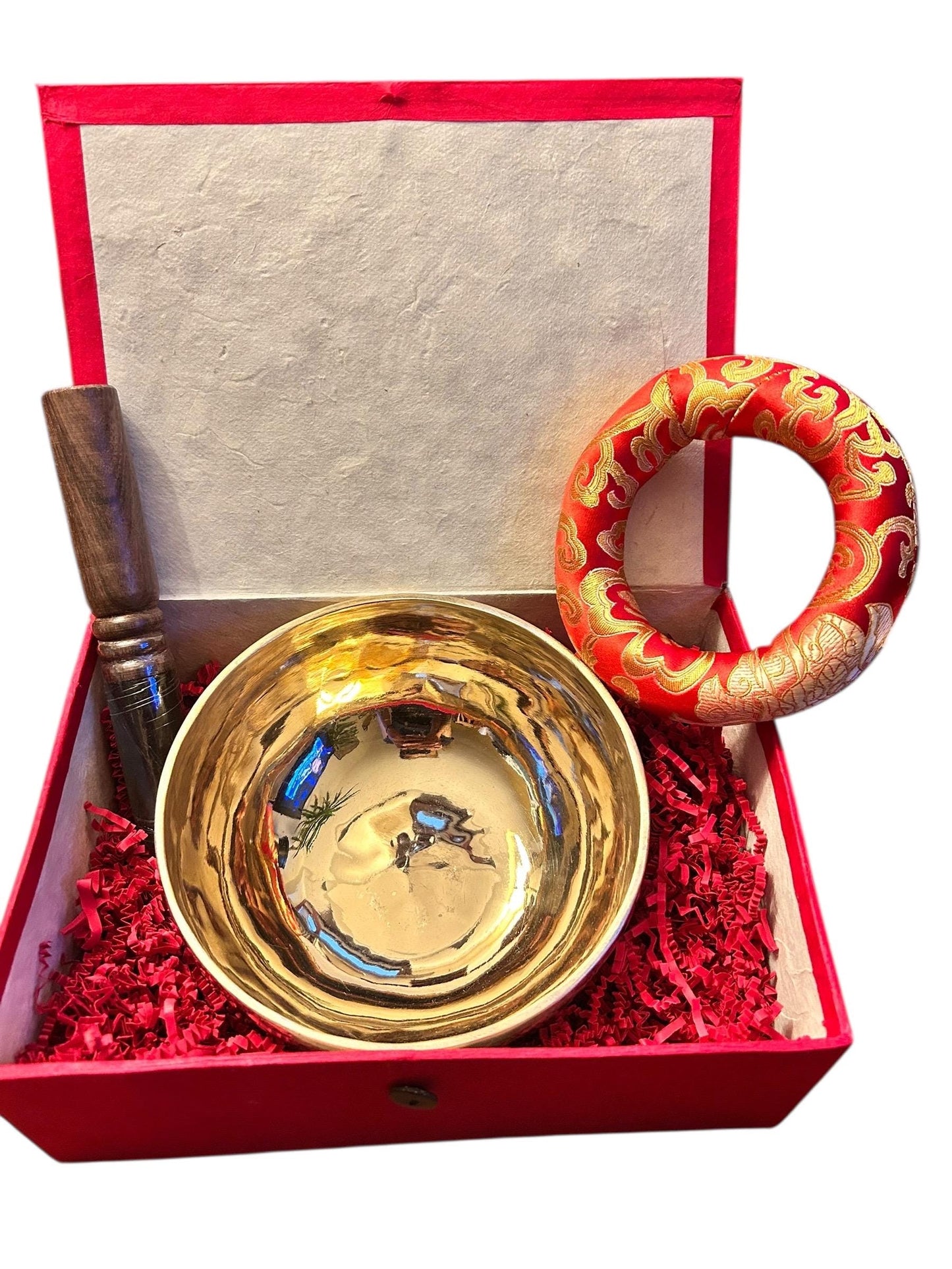 Handgefertigte Klangschale aus Nepal – Glatte Bronze Singing Bowl | Meditationsschale mit Kissen & Klöppel | Yoga, Meditation Sound Healing