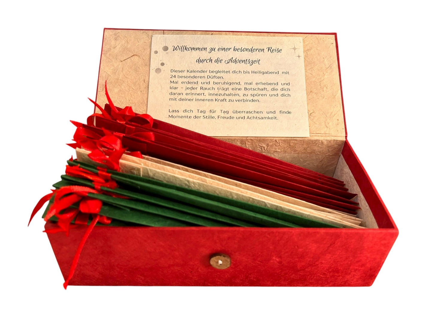 Räucherstäbchen Adventskalender – 24 handgemachte Düfte | Incense Advent Calendar | Achtsamkeit, Meditation, Geschenkidee für Weihnachten