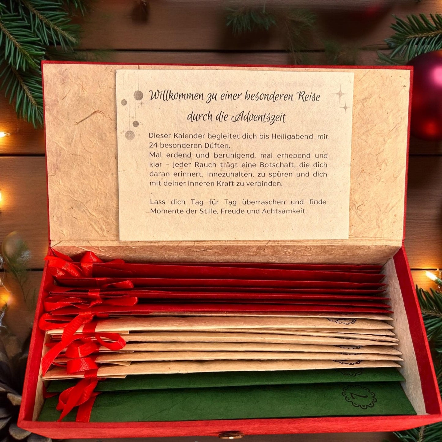 Räucherstäbchen Adventskalender – 24 handgemachte Düfte | Incense Advent Calendar | Achtsamkeit, Meditation, Geschenkidee für Weihnachten