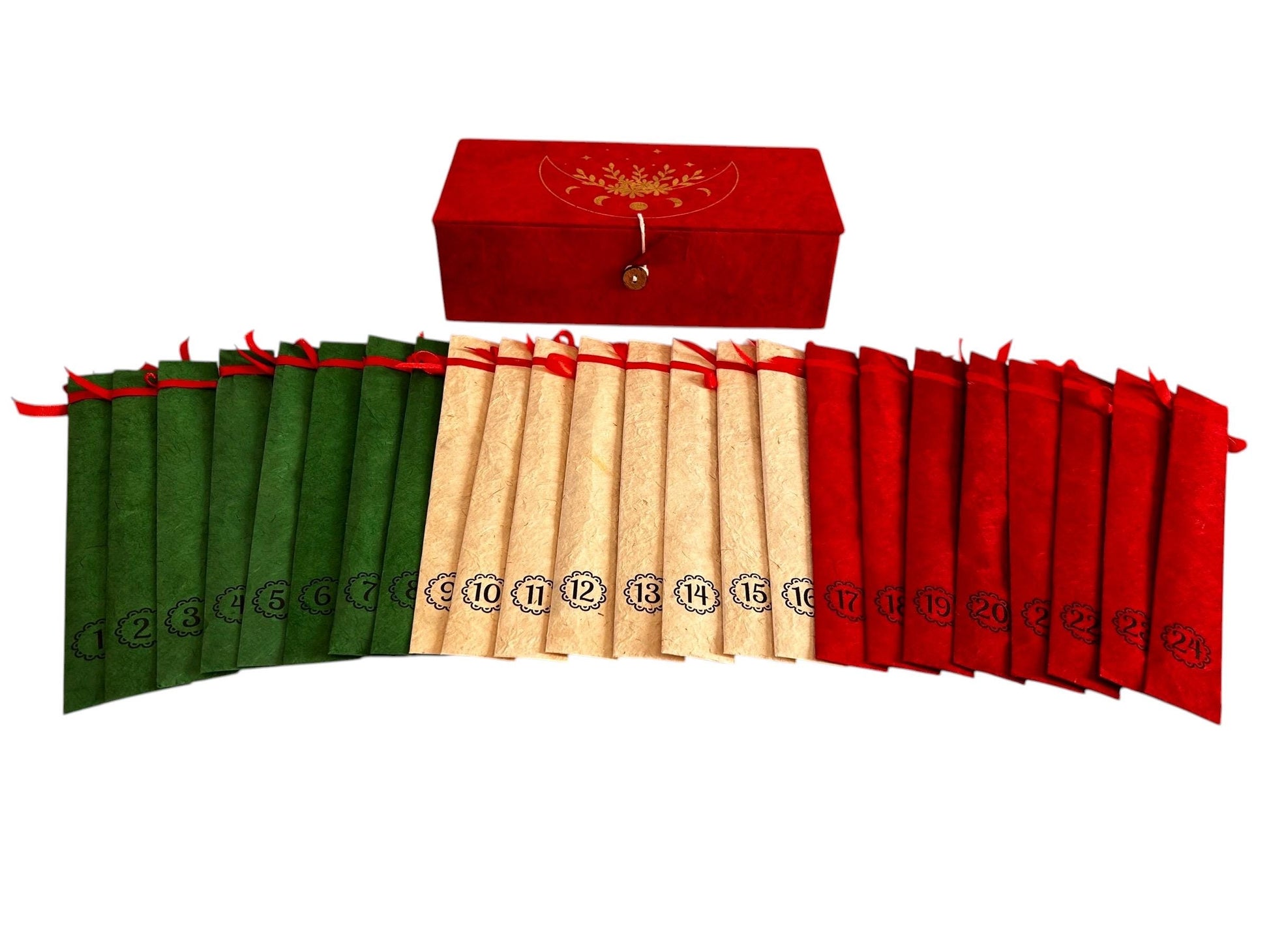 Räucherstäbchen Adventskalender – 24 handgemachte Düfte | Incense Advent Calendar | Achtsamkeit, Meditation, Geschenkidee für Weihnachten