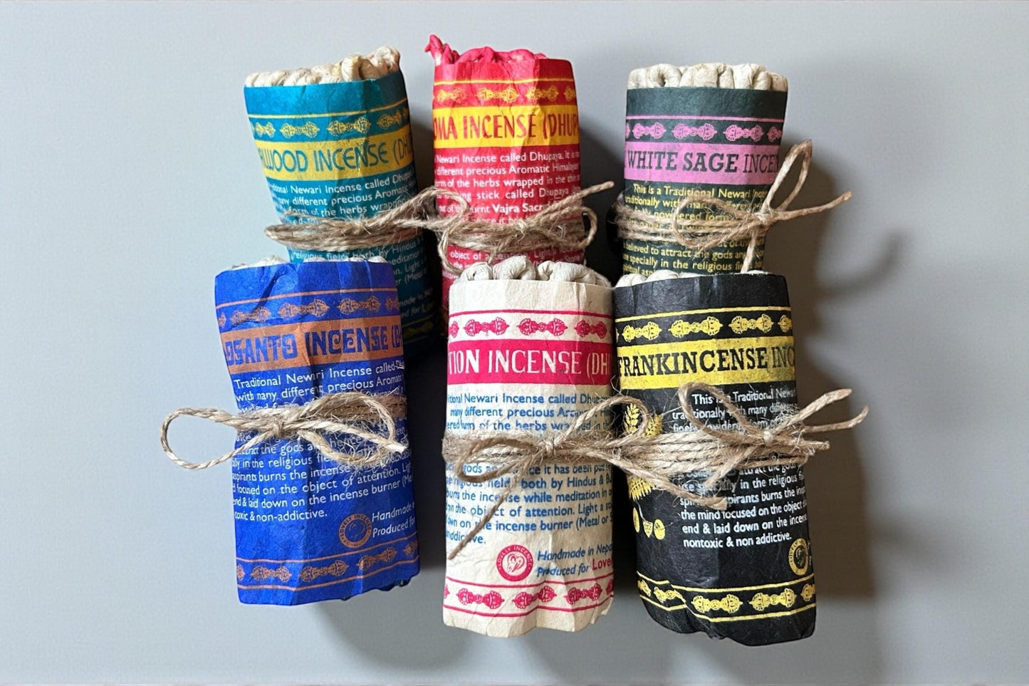 Vajra Räucherschnüre aus Nepal | Dhupaya Rope Incense | Natürlich + Handgemacht | Verschiedene Sorten | Meditation, Reinigung & Achtsamkeit