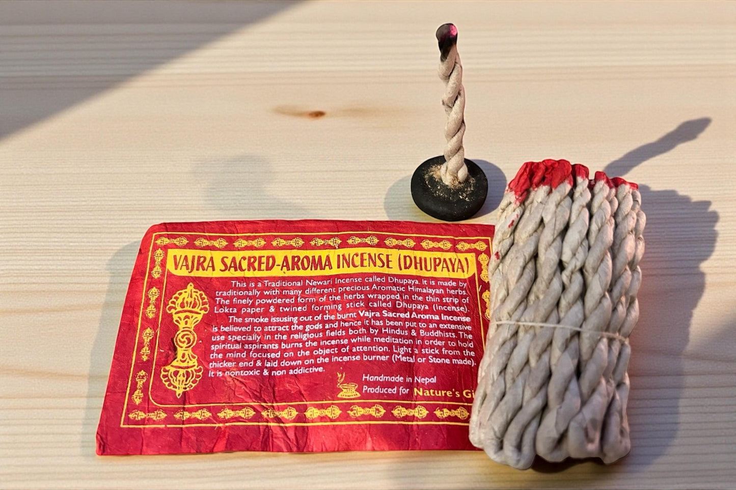 Vajra Räucherschnüre aus Nepal | Dhupaya Rope Incense | Natürlich + Handgemacht | Verschiedene Sorten | Meditation, Reinigung & Achtsamkeit