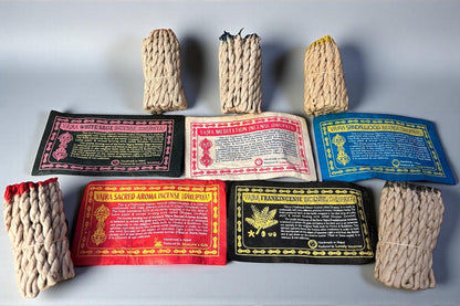 Vajra Räucherschnüre aus Nepal | Dhupaya Rope Incense | Natürlich + Handgemacht | Verschiedene Sorten | Meditation, Reinigung & Achtsamkeit