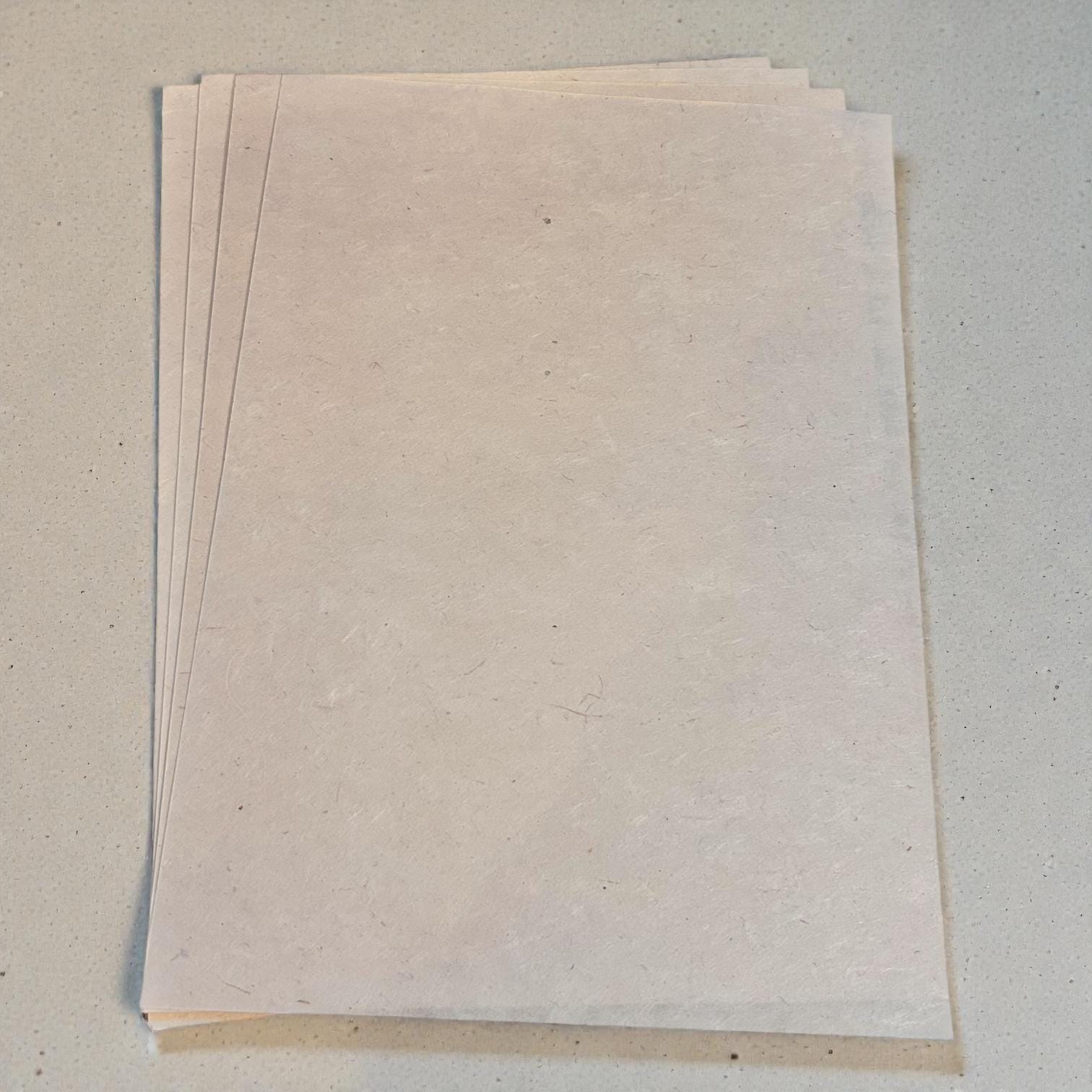 Lokta Papier A4 naturweiß – handgeschöpft in Nepal (40 gsm & 150 gsm) | DIY, Drucken, Karten, Journaling | 5/10/20 Blatt