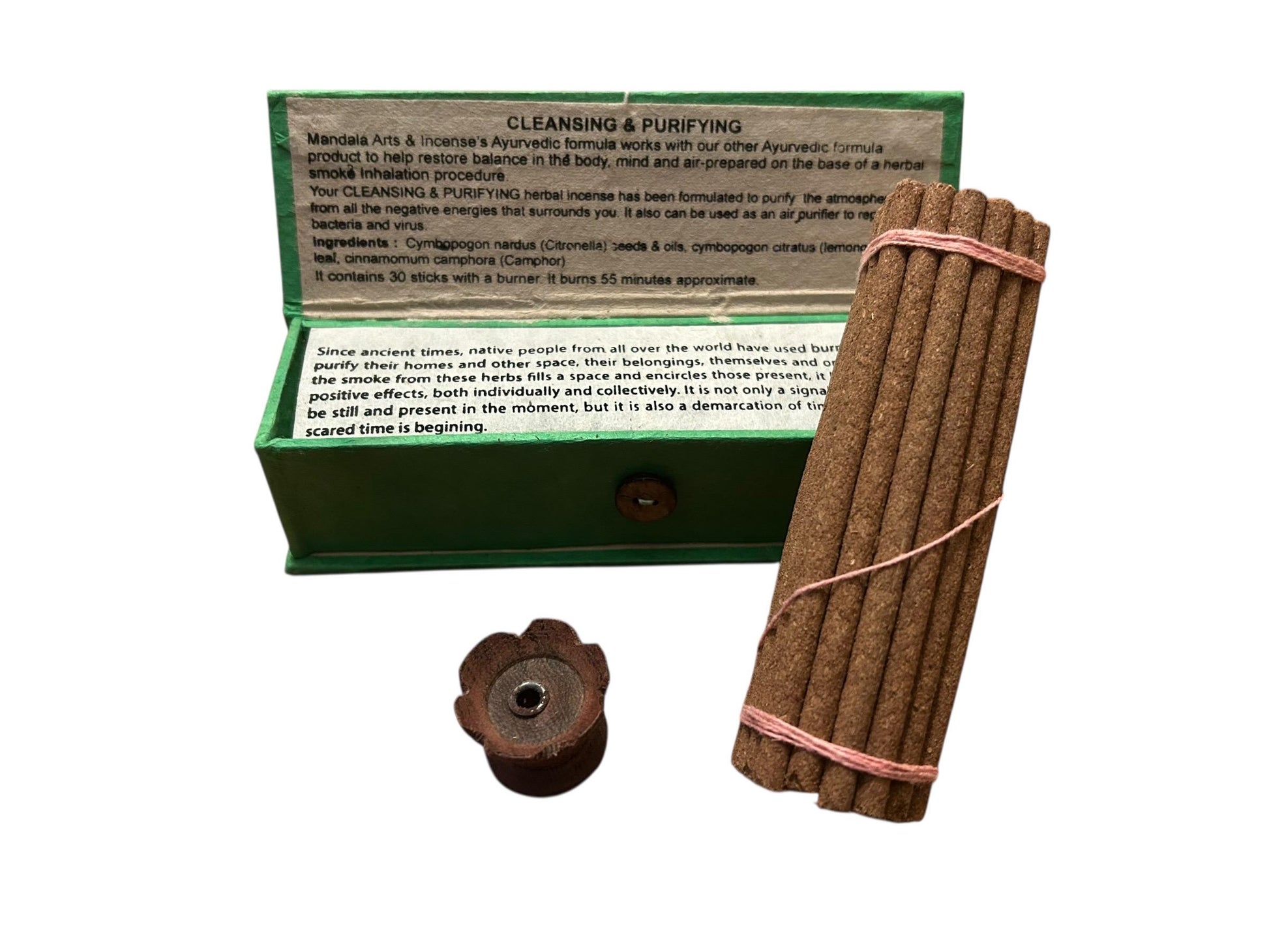 Citronella Räucherstäbchen | Cleansing + Purifying | Hochwertige Box + Stäbchenhalter | Handgerollt | Nepal | Yoga Meditation Ayurveda