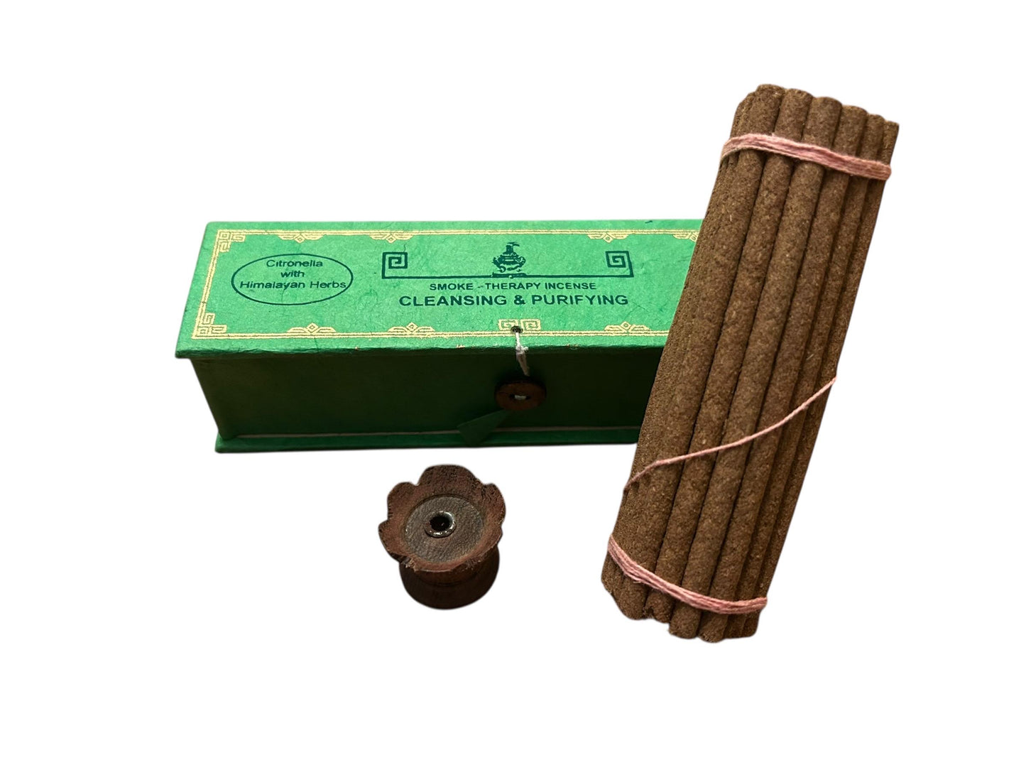 Citronella Räucherstäbchen | Cleansing + Purifying | Hochwertige Box + Stäbchenhalter | Handgerollt | Nepal | Yoga Meditation Ayurveda