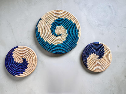 Boho Untersetzer & Wanddeko aus Naturfasern | Handgeflochten | Topfuntersetzer | Fair Trade aus Nepal | Moonj + Kansh Deko