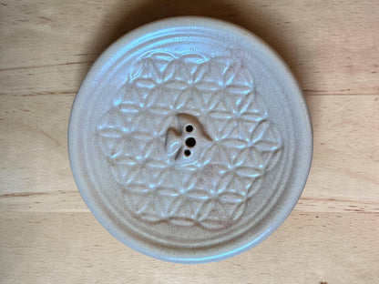 Räucherstäbchenhalter Blume des Lebens | Keramik Glasiert | Handgetöpfert in Nepal | Unikat | Naturprodukt | spirituelle Deko | Handgemacht