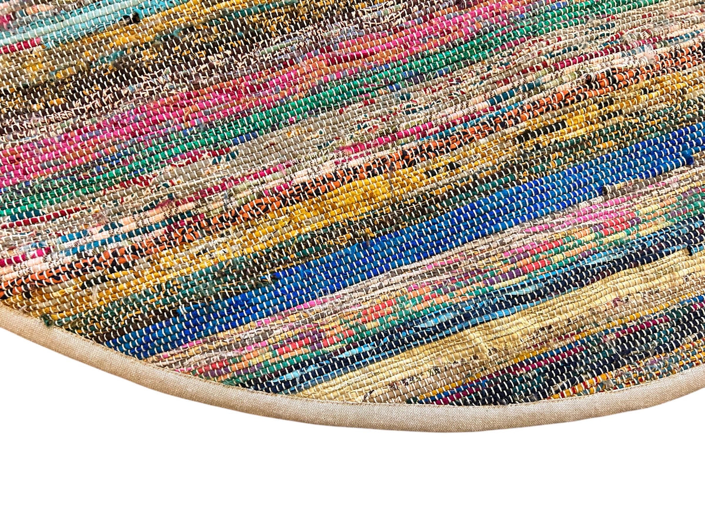 Handgewebter Sari-Teppich aus Nepal | verschiedene Größen | Läufer + Rundteppich Bunt | Fair Trade Sari Rug | Handgemachtes Unikat