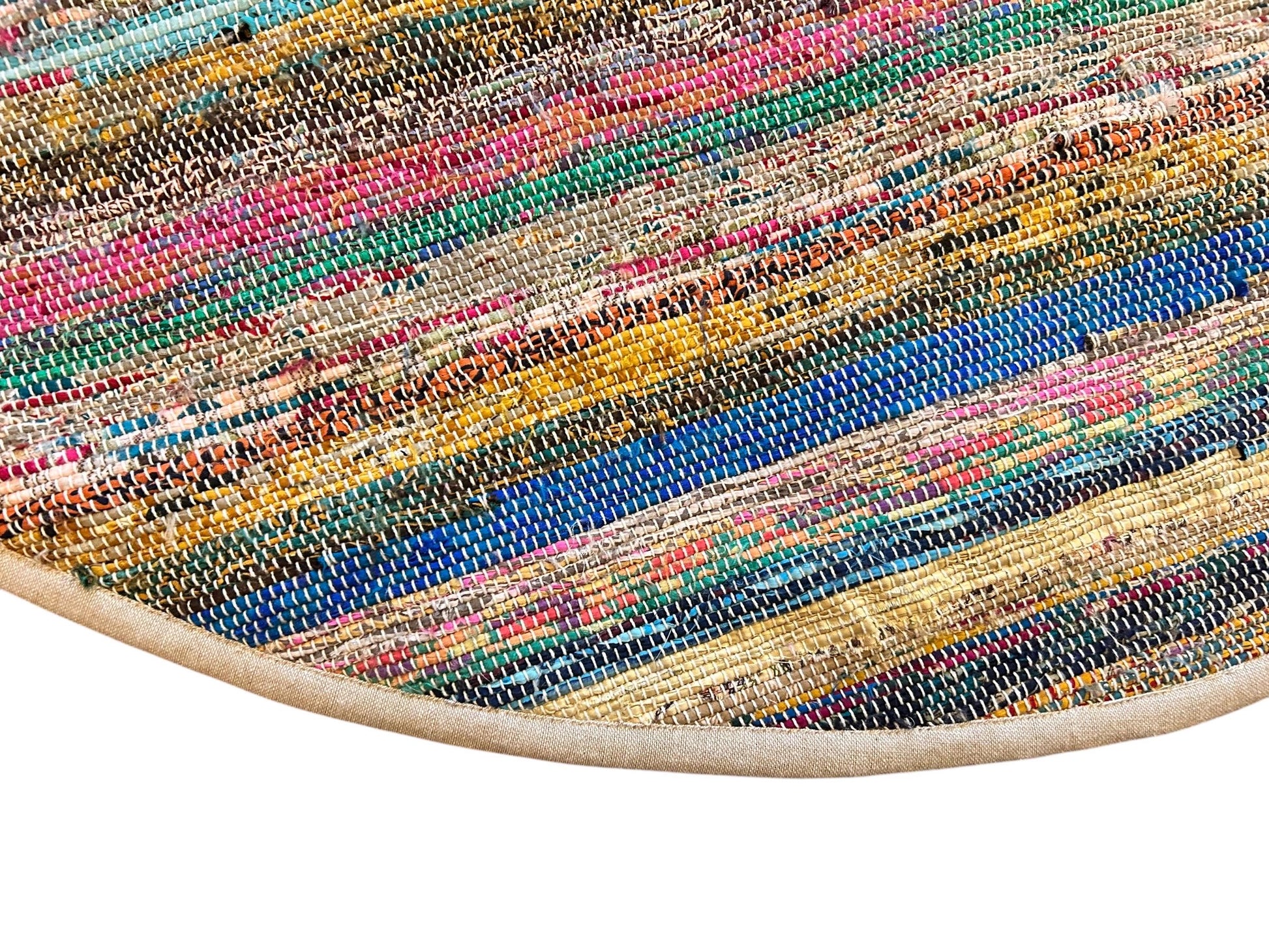 Handgewebter Sari-Teppich aus Nepal | verschiedene Größen | Läufer + Rundteppich Bunt | Fair Trade Sari Rug | Handgemachtes Unikat