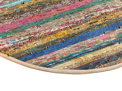 Handgewebter Sari-Teppich aus Nepal | verschiedene Größen | Läufer + Rundteppich Bunt | Fair Trade Sari Rug | Handgemachtes Unikat
