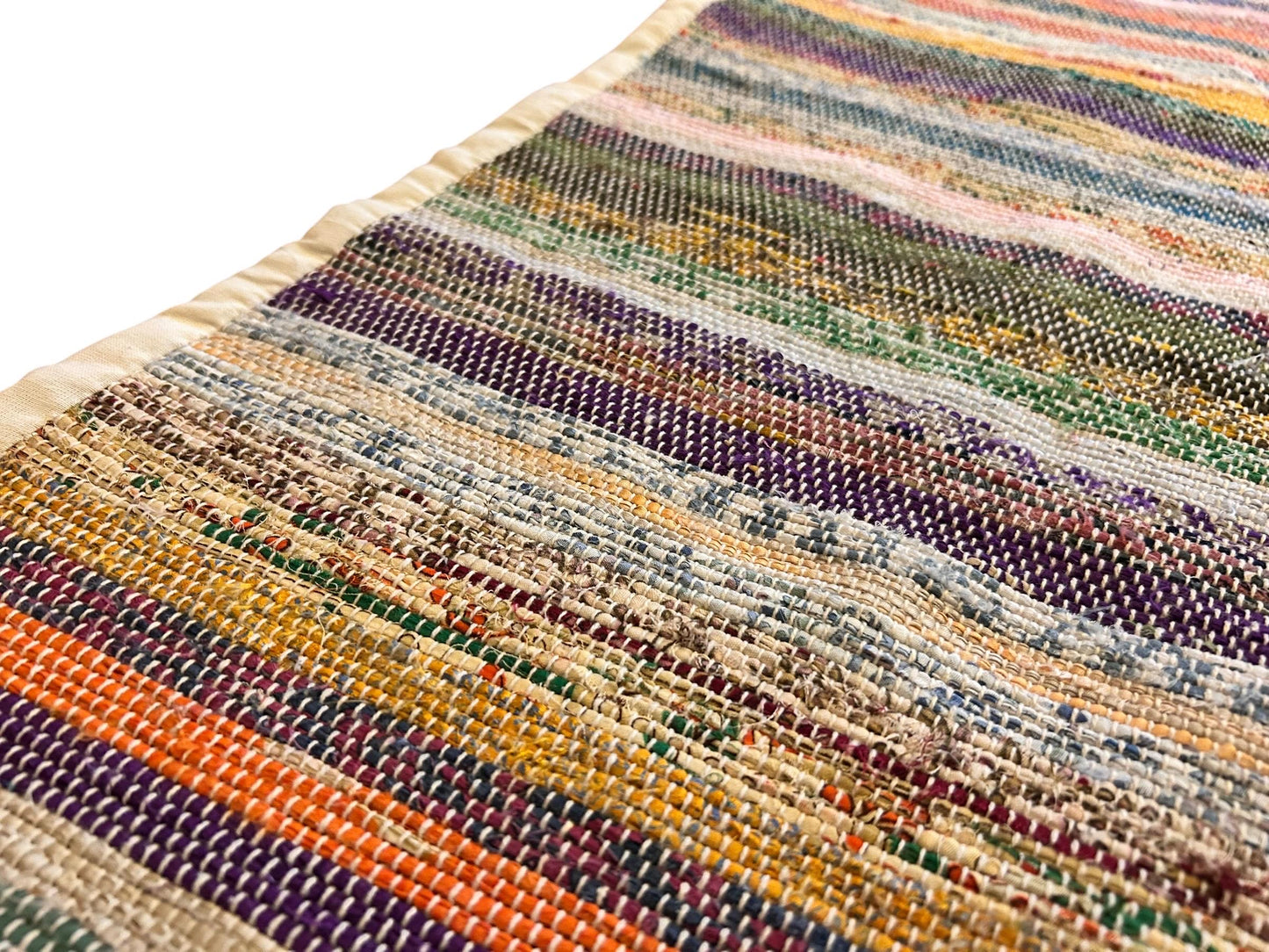 Handgewebter Sari-Teppich aus Nepal | verschiedene Größen | Läufer + Rundteppich Bunt | Fair Trade Sari Rug | Handgemachtes Unikat