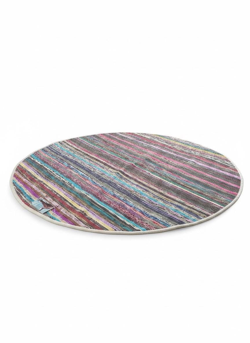 Handgewebter Sari-Teppich aus Nepal | verschiedene Größen | Läufer + Rundteppich Bunt | Fair Trade Sari Rug | Handgemachtes Unikat