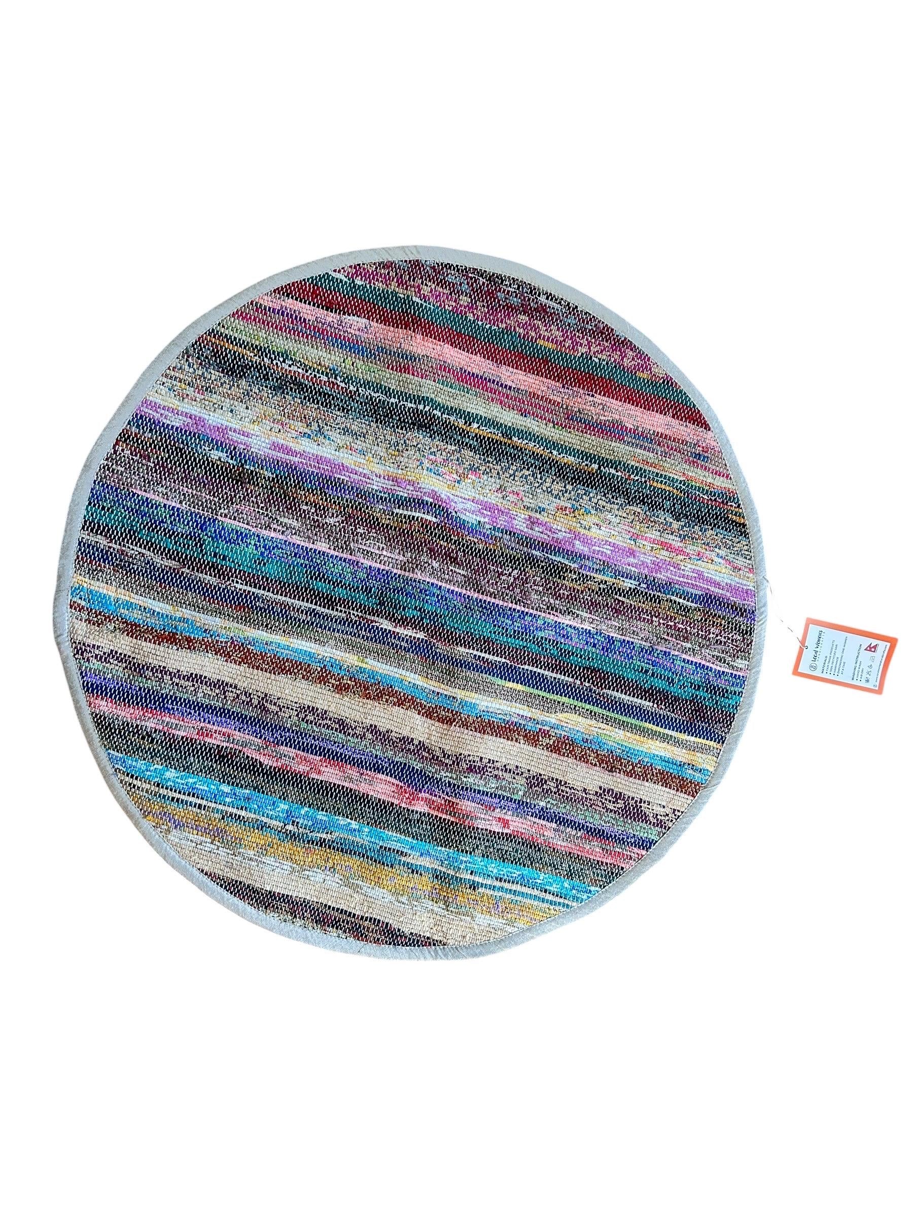 Handgewebter Sari-Teppich aus Nepal | verschiedene Größen | Läufer + Rundteppich Bunt | Fair Trade Sari Rug | Handgemachtes Unikat