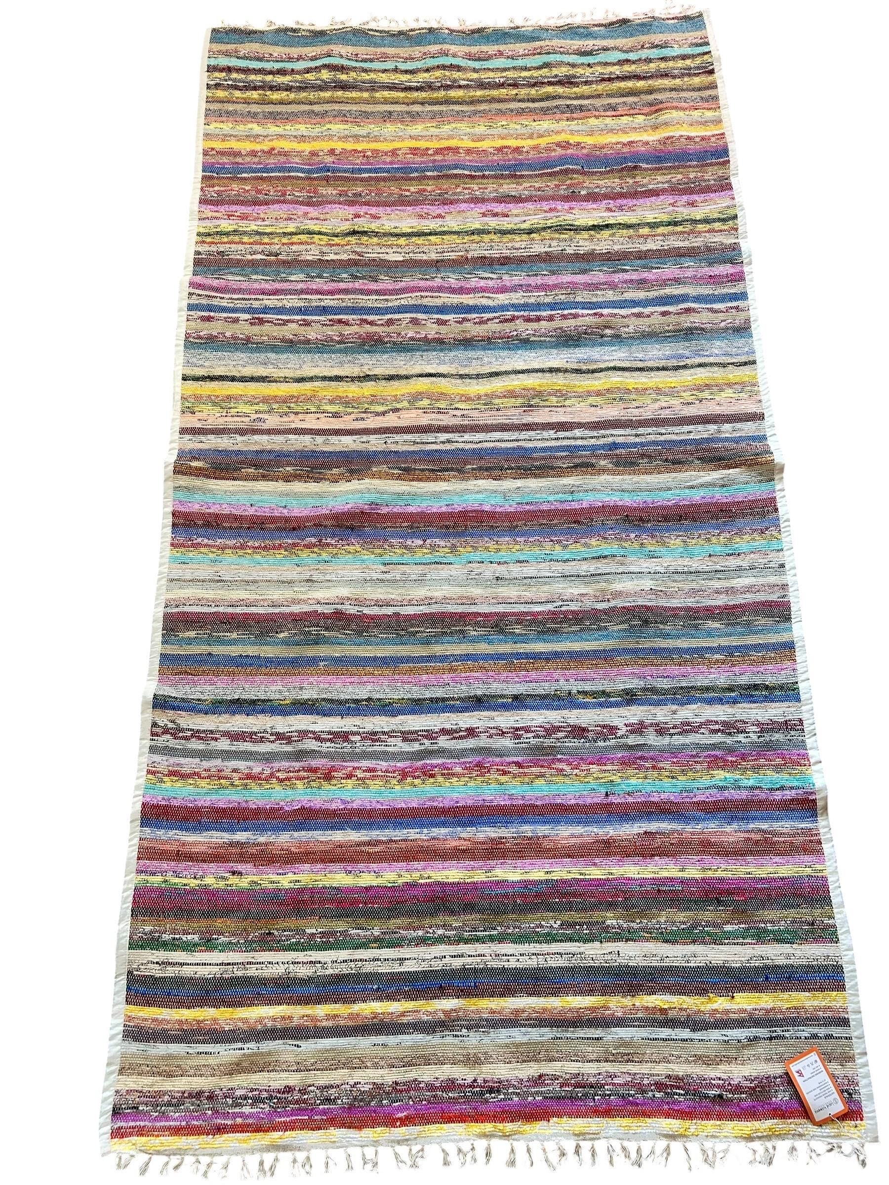 Handgewebter Sari-Teppich aus Nepal | verschiedene Größen | Läufer + Rundteppich Bunt | Fair Trade Sari Rug | Handgemachtes Unikat